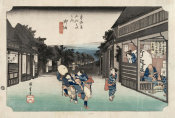 Utagawa Hiroshige - Women Stopping Travelers at Goyu, c. 1833-1834