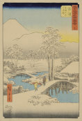 Utagawa Hiroshige - Numazu: Fuji in Clear Weather after Snow, 1855