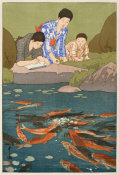 Yoshida Hiroshi - Carp in a Pond (Ike no koi), 1926