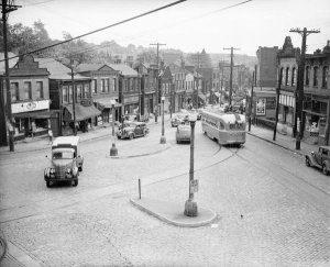 Charles "Teenie" Harris - Herron Avenue at intersection of Milwaukee Street, Hill District, ca. 1945-1949