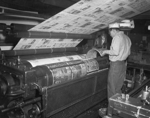 Charles "Teenie" Harris - Pittsburgh Courier newspaper press operator, 1954