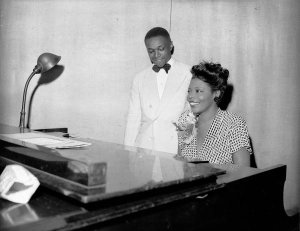 Charles "Teenie" Harris - Mary Lou Williams with P. Lawrence Peeler in Syria Mosque for Night of Stars, 1946