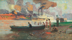 Thomas Pollock Anshutz - Steamboat on the Ohio, c. 1896