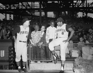 Charles "Teenie" Harris - Pittsburgh Pirates manager Danny Murtaugh and player Willie Stargell with fans at Forbes Field, c. 1967