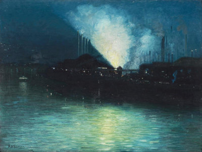Aaron Henry Gorson - Pittsburgh at Night, ca. 1920