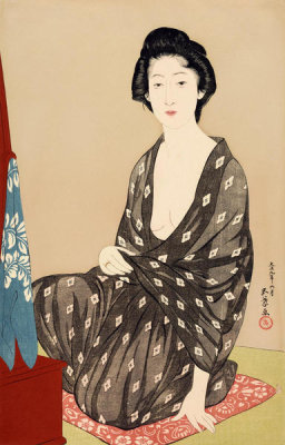 Hashiguchi Goyō - Woman in a Summer Kimono (Natsui no onna), 1920